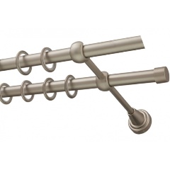 Изображение товара Карниз металлический двухрядный DDA диаметр 16мм, сатин, составной, 320 см