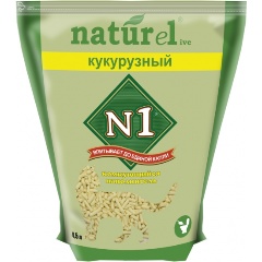 Изображение товара Наполнитель для кошачьих туалетов №1 Naturel кукурузный, комкующийся 4,5 л