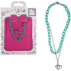 Изображение товара Двойная цепочка LUKKY Fashion с подвеской Бирюзовый бант