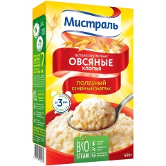 Изображение товара Хлопья МИСТРАЛЬ Овсяные 400 г
