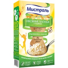 Изображение товара Хлопья МИСТРАЛЬ Овсяные с отрубями 400 г