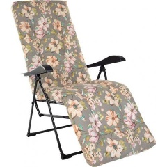 Изображение товара Кресло-шезлонг Альберто-3 тафтинг серый с регулируемой спинкой и подлокотниками