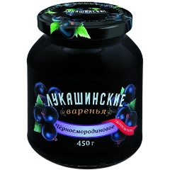 Изображение товара Варенье Лукашинские черносмородиновое 450 г ГОСТ натуральное десертное варенье