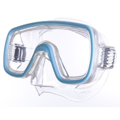Изображение товара Маска Salvas Domino Md Mask, для плавания CA140C1TQSTH для плавания, размер: Medium, голубой (безопасное стекло)
