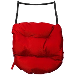 Изображение товара Подставка для ног на кресло подвесное, с ротангом черное, красная подушка