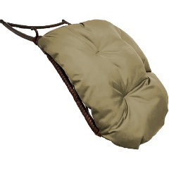 Изображение товара Подставка для ног на кресло подвесное с ротангом и подушкой коричневая