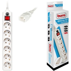 Изображение товара Сетевой фильтр Buro 600SH-1.8-UPS-W 1.8м (6 розеток) белый (коробка)