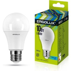 Изображение товара Энергосберегающая светодиодная лампа Ergolux LED-A60-10W-E27-4K 4500 К 960 лм