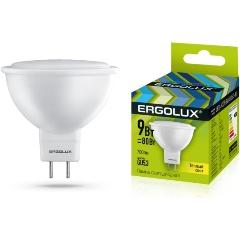 Изображение товара Светодиодная лампа Ergolux GU5.3 9W 3K теплый свет отражатель IP54