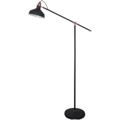 Изображение товара Современный торшер Camelion Amsterdam KD-425F черный медь для спальни