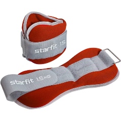 Изображение товара Универсальные утяжелители STARFIT WT-502 1,5 кг для ног и рук, неопрена, регулируемые