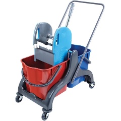 Изображение товара Тележка уборочная A-VM 2х25л пластик + отжим CK750 профессиональная