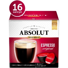 Изображение товара Кофе в капсулах ABSOLUT Drive ESPRESSO ORIGINAL 16 капсул для кофемашин Dolce Gusto