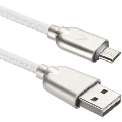 Изображение товара Кабель ACD Allure MicroUSB - USB-A Кожа, 1м, белый (ACD-U926-M1W)