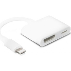Изображение товара Адаптер KS-is Lightning в HDMI с портом питания (KS-381) (Уценка)