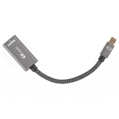 Изображение товара Адаптер Telecom miniDP --> HDMI-F 0.15м , оплетка, 4K@60Hz, (TA565)