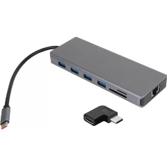 Изображение товара Док-станция VCOM CU4706 13 in 1 Type C - HDMI*2+DP +USB3.0*3+TYPE C+USB2.0+RJ45+SD2.0+TF2.0+PD+DC 3.5mm