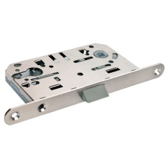 Изображение товара Защелка врезная механическая ADDEN BAU KEY 418 CHROME, под цилиндр бесшумная, Хром