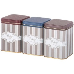 Изображение товара Набор емкостей для хранения AGNESS "elegance" из 3-х штук, 9х9х12,5 см, 1л