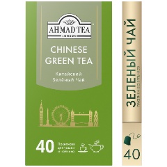 Изображение товара Зеленый чай Ahmad Tea Китайский 40 пакетиков натуральный напиток
