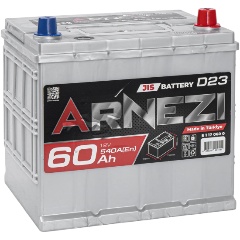 Изображение товара Аккумулятор ARNEZI JIS SMF D23, 230x172x225, обратная полярность, 60 Ач