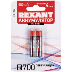 Изображение товара Аккумулятор Rexant AAA LR03 600 mAh (уп 2 шт)