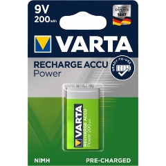 Изображение товара Аккумулятор VARTA 6LR6 9V 200 mAh R2U (уп 1 шт)