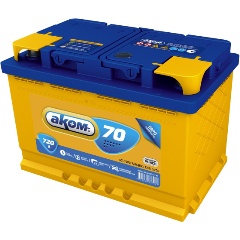 Изображение товара Аккумулятор AKOM 6СТ-70, 278x175x190, обратная полярность, 70 Ач
