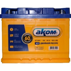Изображение товара Аккумулятор АКОМ EFB 6CT-60.0 обратная полярность 60 Ач