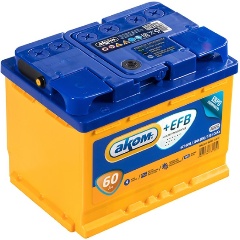 Изображение товара Аккумулятор АКОМ +EFB Евро 6СТ-60 VL, 242x175x190, обратная полярность, 60 Ач
