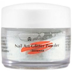 Изображение товара Акриловая пудра Planet Nails глиттер,зеленая 5г