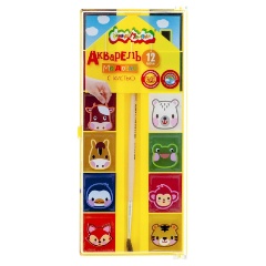 Изображение товара Акварель Каляка-Маляка 12 цв. с кист. пласт.уп.