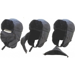 Изображение товара Шапка ALASKAN DogSalmon с мехом и маской черная AWC1605B