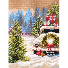 Изображение товара Алмазная мозаика ФРЕЯ ALPD-073 Рождественская машина 30х40 см