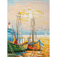 Изображение товара Алмазная мозаика ФРЕЯ ALPD-154 Лодки 30 х 40 см