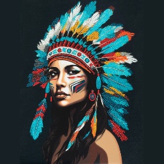 Изображение товара Алмазная мозаика ФРЕЯ ALPD-215 Индеанка 30х40 см