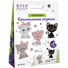 Изображение товара Набор кристальной мозаики ФРЕЯ ALVN-305 с наклейками котята для детей