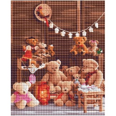 Изображение товара Алмазная мозаика ТРИ СОВЫ Мишки 40x50 см с 27 цветами для творчества