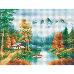 Изображение товара Алмазная мозаика ТРИ СОВЫ Осень в горах 30х40 см для увлекательного рукоделия