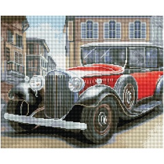 Изображение товара Алмазная мозаика ТРИ СОВЫ Ретроавтомобиль 40x50 см - набор для творчества и декора