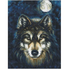 Изображение товара Алмазная мозаика ТРИ СОВЫ Волк 30х40 см полная выкладка