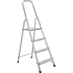 Изображение товара Стремянка Алюмет 4 ступени алюминиевая матовая