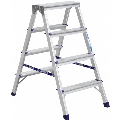 Изображение товара Стремянка Алюмет 4 ступени двухсторонняя алюминиевая AD7204