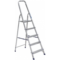 Изображение товара Стремянка Алюмет 5 ступеней алюминиевая матовая