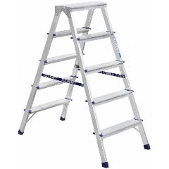 Изображение товара Стремянка Алюмет 5 ступеней двухсторонняя алюминиевая