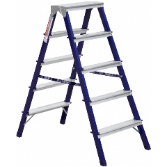 Изображение товара Стремянка Алюмет 5 ступеней двухсторонняя стальная