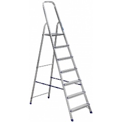 Изображение товара Стремянка Алюмет 7 ступеней алюминиевая матовая