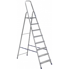 Изображение товара Стремянка Алюмет 8 ступеней алюминиевая матовая