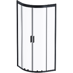 Изображение товара Душевое ограждение AM.PM Gem 1/4 Rond 80x80 стекло прозрачное, профиль черный матовый (W90G-401-080BT)