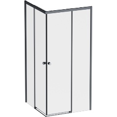 Изображение товара Душевое ограждение AM.PM X-Joy Square Slide 90х90, черный, прозрачное (W94G-403-9090-BТ)